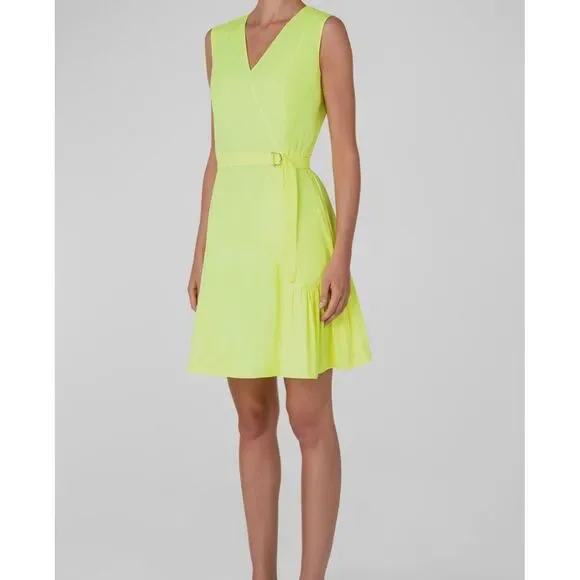 $1290 Akris Punto Women's Yellow V-Neck Poplin Belted A-Line Dress Size 12 - threedaughtersproperties.com $1290 Akris Punto Women's Yellow V-Neck Poplin Belted A-Line Dress Size 12 - threedaughtersproperties.com